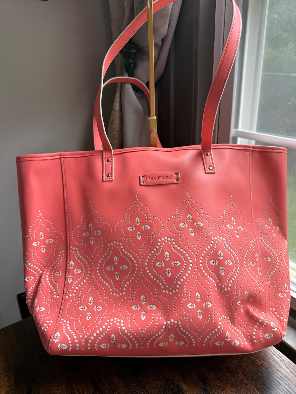 NWOT Vera Bradley Coral Pink Studded Tote